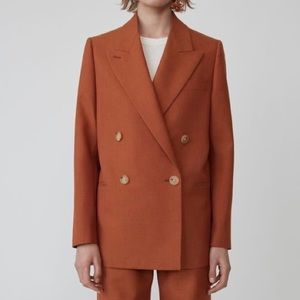 Acne Studios Orange Double Breasted Suit Jacket